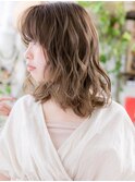 斜めバング大人ハイライト外国人風ウェーブc5浦和20代30代40代