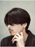 メンズミディアムパーマボブウルフカット緩めスパイラルパーマ