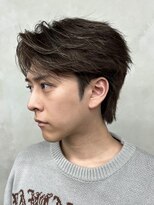 メンズセンターパートニュアンスパーマ毛流れ縮毛矯正刈り上げ