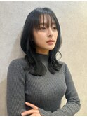 簡単スタイリングヘアセンターパートゆるふわロングハイレイヤー