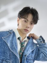 オーバルバイアピッシュ(OVARL by apish) フェザーショートメンズパーマニュアンスシャドウパーマ波巻き