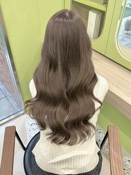 イオエ 西梅田(ioe) ブリーチなしカラー/髪質改善/ミルクティーベージュ/小顔ヘア