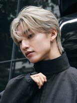 サンクマーケット 渋谷(cinq MARKET) 韓国風センターパートミルクティーベージュカラーハイトーン渋谷