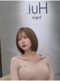 ボブでも膨らまない美髪ストレート