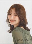 小顔似合わせ韓国ミディアムレイヤー大人くびれイメチェン前髪