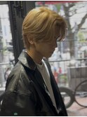 ミルクティーベージュ/メンズカラー/ブリーチ/センターパート