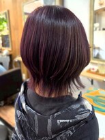 リコ 池袋東口店(Liko) 艶感 ボルドー ウルフカット 外ハネ ショートウルフ 暖色カラー
