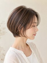 トリコバイフェイス (Trico by FACE) ショートカット/ショートボブ/白髪ぼかし/ 30代/40代/50代