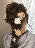 ヘアアレンジ　編みおろし