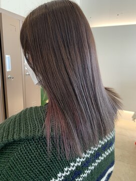 ルーツ(ROOTS) イヤリング部分ブリーチあり/バイオレット×アッシュグレージュ