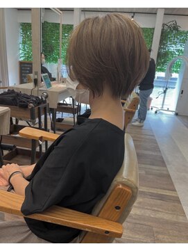 ヘアーザラブズラフズ オーガニカ 北九州(HAIR THE LOVES LAUGHS ORGANICA) 脱白髪染めハイライトベージュ大人美人ショート＊