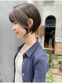 NUDE20代30代40代大人ショートボブアッシュオリーブボブショート