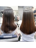 【硬い髪質で強いうねり】髪質改善酸性ストレートが相性抜群