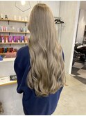 10代20代大人かわいいダブルカラーブリーチハイトーングレージュ