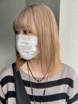 ソーコ 渋谷(SOCO) 黒染め履歴ヌーディカラー小顔ヘア大人ボブミルクティーベージュ