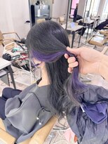 アジールヘア 所沢プロペ通り店(agir hair) インナーカラーシアーカラーブルーラベンダー姫カットカール所沢