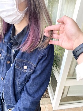 ライフイズ 磐田本店(Life is...) ミルクティー×ピンクインナーカラー