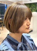 【丸みボブ/ハイライト/メッシュ/まとまるボブ】