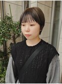 アンブレラカラー/マッシュショート/丸み耳掛けショート