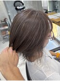 調布白髪ぼかしハイライト極細ハイライトグレージュハイライト
