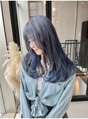 グレー×ブルー