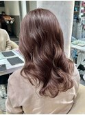 新潟／髪質改善/デジタルパーマ/レイヤー／ピンクベージュ