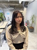 着物ヘア/ダークアッシュ/ミディアムレイヤーカット/名古屋名駅