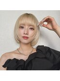 ミディアムレイヤーカット/髪質改善/韓国/前髪/新宿/ブリーチ