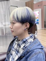 キセイ イオンモール新利府北館店(KISEI) ブリーチ/ブロンド&ブルー/マッシュショート/10代20代30代40代