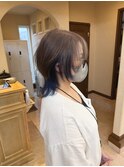 レイヤー ボブ ショート インナーカラー 韓国