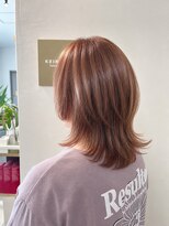 ケイカヘア(KEIKA Hair)&nbsp;ツヤツヤホワイトオレンジベージュのウルフヘア