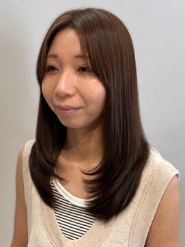 オレンジペコ(orange peco) レイヤーカット 顔周りカット ナチュラルブラウン 20代