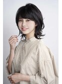 20代30代40代大人かわいい小顔ひし形外ハネミディアム