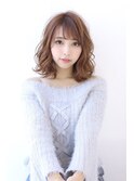 オリーブカラーハイライトカラー小顔セミウェットウェーブ