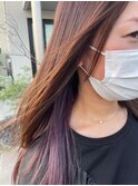 大人可愛いインナーカラー/紫/パープル/くすみカラー/髪質改善