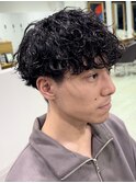 波巻きパーマメンズツイストスパイラルパーマツーブロック