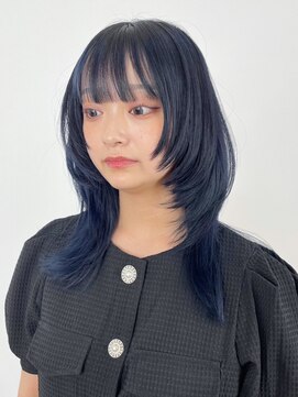 アイティー バイ アルバム 中野店(IT by ALBUM) ウルフブルーブラック_レイヤーロング前髪パーマ_ba471591