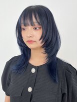 アイティー バイ アルバム 中野店(IT by ALBUM) ウルフブルーブラック_レイヤーロング前髪パーマ_ba471591