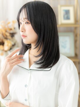 カバーヘア イヴ 戸頭店(COVER HAIR EVE) 透明感グレージュアッシュレイヤーセミディa戸頭20代30代40代