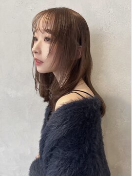 ノイ(noi) 顔周りレイヤーカットグレージュカラーくびれボブベージュカラー