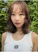 +小顔ミディアムパーマミディアム/デジタルパーマボブパーマ前髪