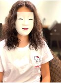 【coma中野】似合わせカットハードウェーブロングマロンベージュ