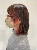 ゆるレイヤーボブ×ローズインナーカラー