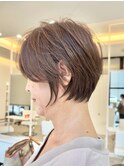 別府ショートボブ顔まわりレイヤーカット髪質改善カラー