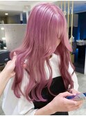【LIRA】ローズピンク ダブルカラー ハイトーン ピンクカラー