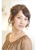 フェミニンゆるやか編み込みアップ☆F