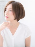 センターパートの前下がりワンレン大人ボブg古河20代30代40代