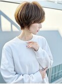 大人可愛い前髪ありのひし形マッシュショートパーマ20代30代