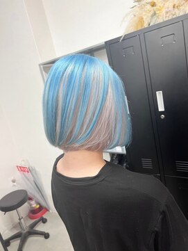 リアン(Lian) アンブレラカラー 水色×ホワイトシルバー