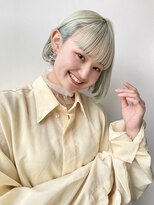 ゲーム 原宿店(GAME)&nbsp;ダブルカラー/ボブ/ミントグリーン/ケアブリーチ/原宿